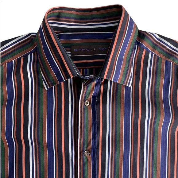Etro Men’s Size 41 Long Sleeve Shirt Multi Color - Picture 4 of 11